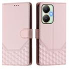 For vivo Y27 4G 2023 Global Honeycomb Embossing RFID Leather Phone Case(Pink) - 2