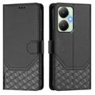 For vivo Y27 4G 2023 Global Honeycomb Embossing RFID Leather Phone Case(Black) - 2