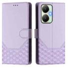 For vivo Y27 4G 2023 Global Honeycomb Embossing RFID Leather Phone Case(Light Purple) - 2