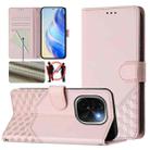 For vivo iQOO Z9s Pro 5G / T3 Pro 5G India Honeycomb Embossing RFID Leather Phone Case(Pink) - 1