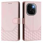 For vivo iQOO Z9s Pro 5G / T3 Pro 5G India Honeycomb Embossing RFID Leather Phone Case(Pink) - 2