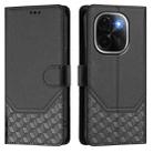 For vivo iQOO Z9s Pro 5G / T3 Pro 5G India Honeycomb Embossing RFID Leather Phone Case(Black) - 2