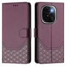 For vivo iQOO Z9s Pro 5G / T3 Pro 5G India Honeycomb Embossing RFID Leather Phone Case(Violet) - 2