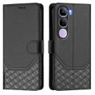 For vivo V40 Lite 5G IDN Honeycomb Embossing RFID Leather Phone Case(Black) - 2