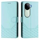 For vivo iQOO Z9s 5G / V40e 5G India Honeycomb Embossing RFID Leather Phone Case(Mint Green) - 2