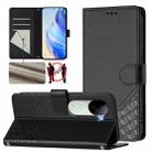 For vivo iQOO Z9s 5G / V40e 5G India Honeycomb Embossing RFID Leather Phone Case(Black) - 1