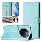 For vivo Y300 Pro Honeycomb Embossing RFID Leather Phone Case(Mint Green) - 1