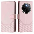 For vivo Y300 Pro Honeycomb Embossing RFID Leather Phone Case(Pink) - 2