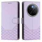 For vivo Y300 Pro Honeycomb Embossing RFID Leather Phone Case(Light Purple) - 2