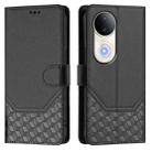 For vivo S20 5G Honeycomb Embossing RFID Leather Phone Case(Black) - 2