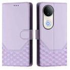 For vivo S20 5G Honeycomb Embossing RFID Leather Phone Case(Light Purple) - 2