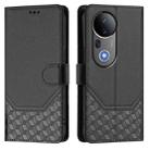 For vivo S20 Pro 5G Honeycomb Embossing RFID Leather Phone Case(Black) - 2