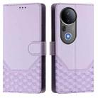 For vivo S20 Pro 5G Honeycomb Embossing RFID Leather Phone Case(Light Purple) - 2