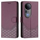 For vivo S20 Pro 5G Honeycomb Embossing RFID Leather Phone Case(Violet) - 2