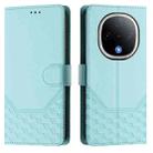 For vivo Y300 5G Honeycomb Embossing RFID Leather Phone Case(Mint Green) - 2