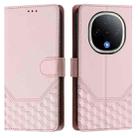 For vivo Y300 5G Honeycomb Embossing RFID Leather Phone Case(Pink) - 2