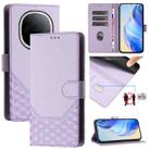 For vivo Y300 5G Honeycomb Embossing RFID Leather Phone Case(Light Purple) - 1
