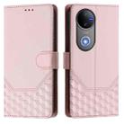 For vivo V50 5G Global Honeycomb Embossing RFID Leather Phone Case(Pink) - 2