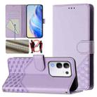 For vivo Y29 4G Global Honeycomb Embossing RFID Leather Phone Case(Light Purple) - 1
