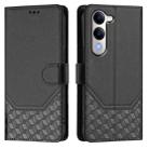For vivo Y29s 5G / Y04 4G Global Honeycomb Embossing RFID Leather Phone Case(Black) - 2