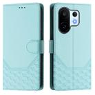For vivo S30 Pro mini Honeycomb Embossing RFID Leather Phone Case(Mint Green) - 2
