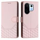 For vivo S30 Pro mini Honeycomb Embossing RFID Leather Phone Case(Pink) - 2