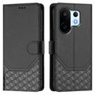 For vivo S30 Pro mini Honeycomb Embossing RFID Leather Phone Case(Black) - 2