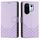 For vivo S30 Pro mini Honeycomb Embossing RFID Leather Phone Case(Light Purple) - 2