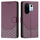 For vivo S30 Pro mini Honeycomb Embossing RFID Leather Phone Case(Violet) - 2