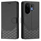 For vivo S30 Honeycomb Embossing RFID Leather Phone Case(Black) - 2