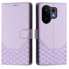 For vivo S30 Honeycomb Embossing RFID Leather Phone Case(Light Purple) - 2
