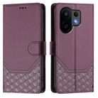 For vivo S30 Honeycomb Embossing RFID Leather Phone Case(Violet) - 2