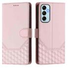 For Samsung Galaxy M14 5G Honeycomb Embossing RFID Leather Phone Case(Pink) - 2