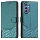 For Samsung Galaxy M34 5G / F34 5G Honeycomb Embossing RFID Leather Phone Case(Peacock Green) - 2
