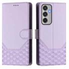 For Samsung Galaxy M35 5G Honeycomb Embossing RFID Leather Phone Case(Light Purple) - 2
