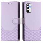 For Samsung Galaxy M52 Honeycomb Embossing RFID Leather Phone Case(Light Purple) - 2