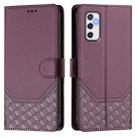 For Samsung Galaxy M52 Honeycomb Embossing RFID Leather Phone Case(Violet) - 2