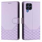 For Samsung Galaxy M53 5G Honeycomb Embossing RFID Leather Phone Case(Light Purple) - 2