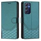 For Samsung Galaxy M54 5G / F54 5G Honeycomb Embossing RFID Leather Phone Case(Peacock Green) - 2