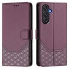 For Samsung Galaxy M55 / C55 5G Honeycomb Embossing RFID Leather Phone Case(Violet) - 2