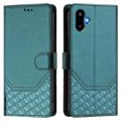 For Samsung Galaxy F06 5G / M06 5G Honeycomb Embossing RFID Leather Phone Case(Peacock Green) - 2