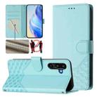 For Samsung Galaxy F16 5G / M16 5G Global Honeycomb Embossing RFID Leather Phone Case(Mint Green) - 1