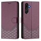 For Samsung Galaxy F16 5G / M16 5G Global Honeycomb Embossing RFID Leather Phone Case(Violet) - 2