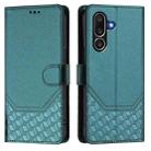 For Samsung Galaxy M56 5G Honeycomb Embossing RFID Leather Phone Case(Peacock Green) - 2
