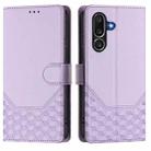 For Samsung Galaxy M56 5G Honeycomb Embossing RFID Leather Phone Case(Light Purple) - 2