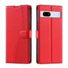 For Google Pixel 7a Voltage Ultra-thin Dot Leather Phone Case(Red) - 1