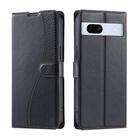 For Google Pixel 7a Voltage Ultra-thin Dot Leather Phone Case(Black) - 1