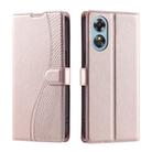 For OPPO A17 4G / A17K Global Voltage Ultra-thin Dot Leather Phone Case(Rose Gold) - 1