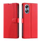 For OPPO A17 4G / A17K Global Voltage Ultra-thin Dot Leather Phone Case(Red) - 1