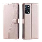 For OPPO A16 4G / A16S / A55 5G Voltage Ultra-thin Dot Leather Phone Case(Rose Gold) - 1